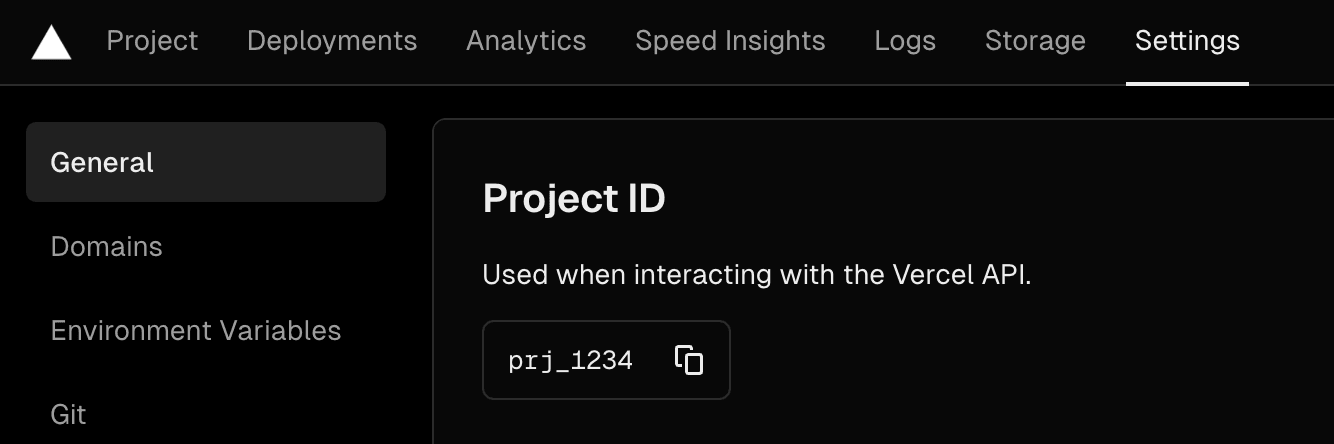 Vercel project id